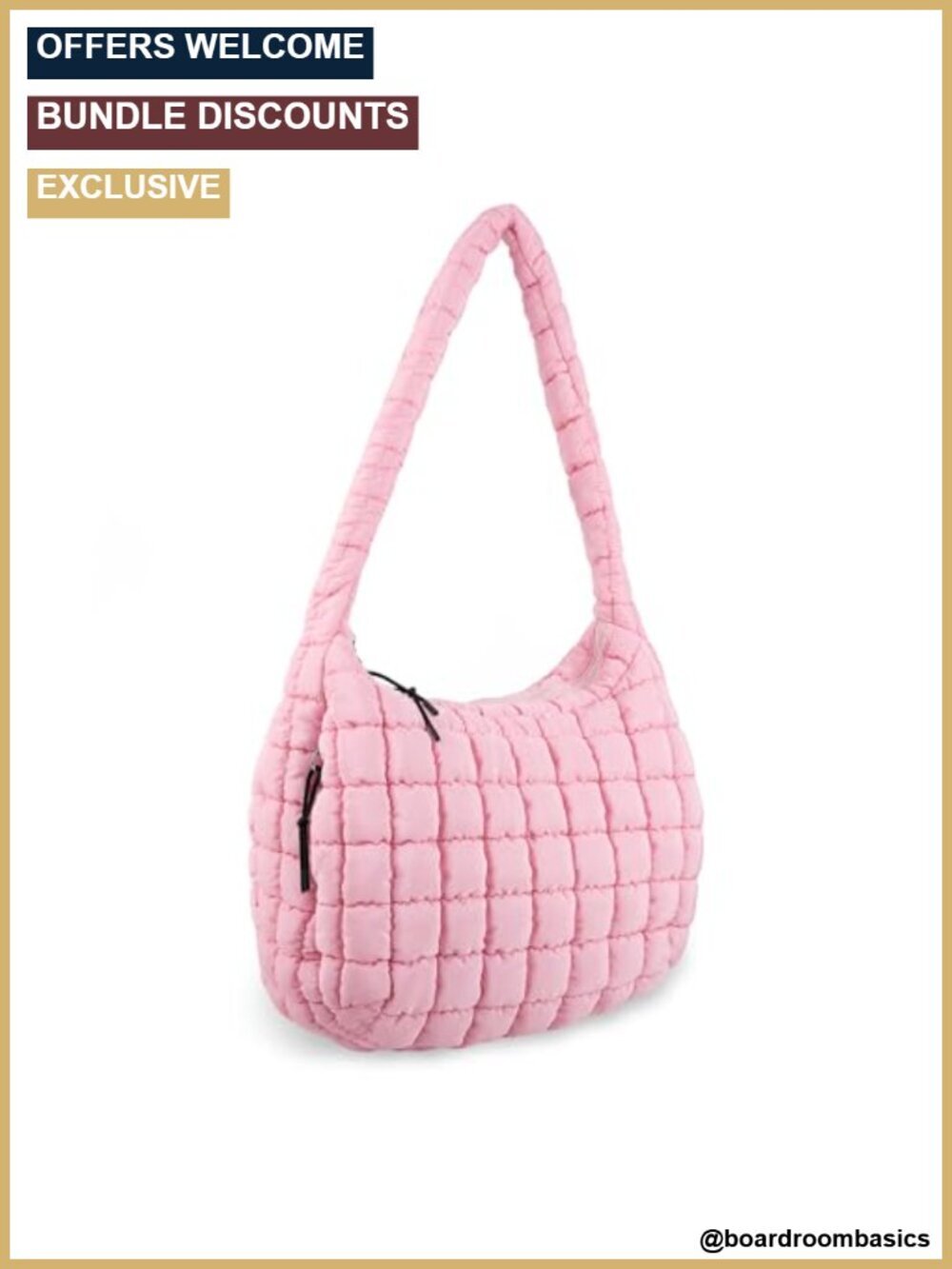 Quilted Puffer Tote Bag Crossbody Shoulder Hobo Nylon Lightweight Large Capacity